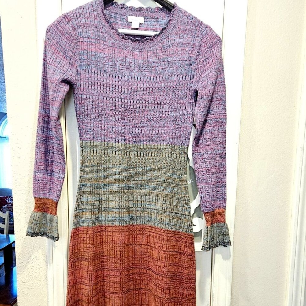 Beautiful SUNDANCE Women's Multi Color Washable Knit Midi Dress size XS
